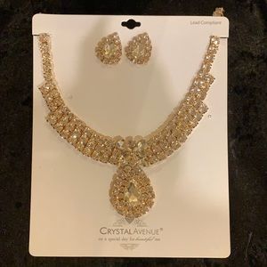 Large bling bling stone necklace set